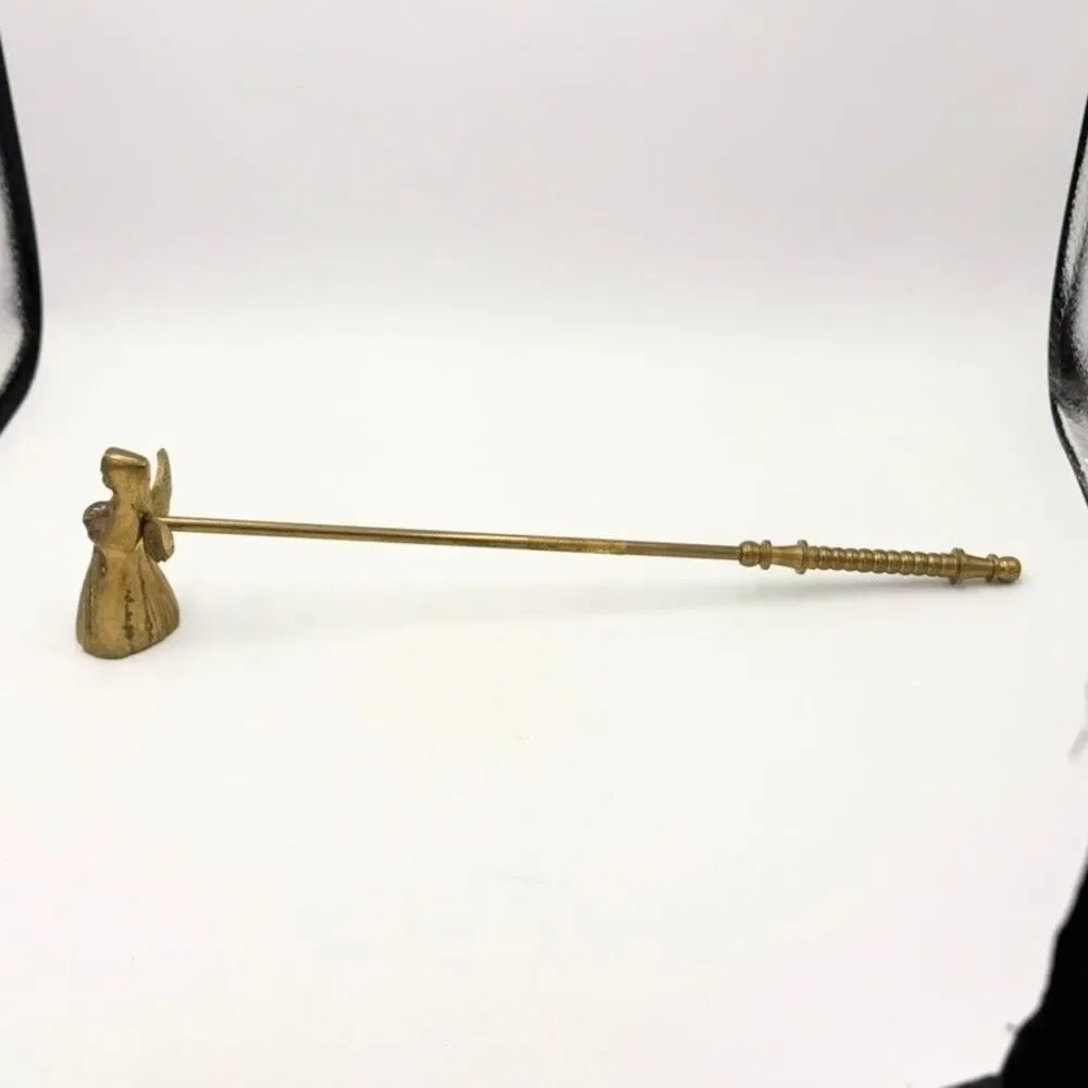 Vintage Brass Angel Candle Snuffer 12